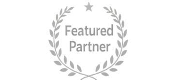 Featured Partner Badge Featured Partner badge with laurel wreath and star on transparent background