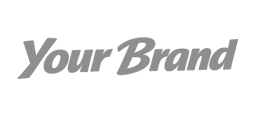 Your Brand Logo Your Brand italic logo in bold gray lettering on transparent background